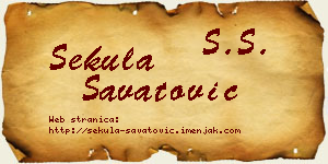 Sekula Savatović vizit kartica